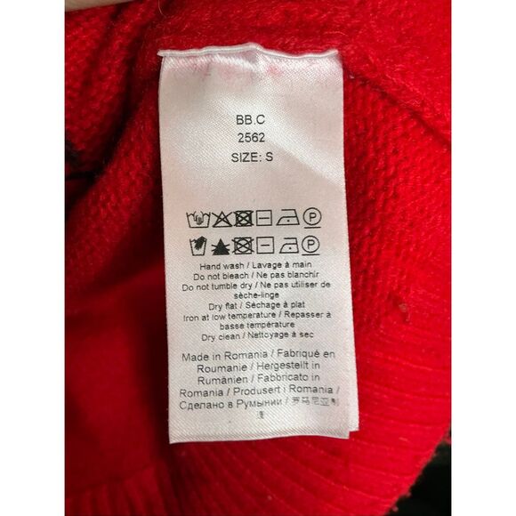 GANNI World Graphic Wool Blend Sweater In Barbados Cherry - Picture 7 of 9